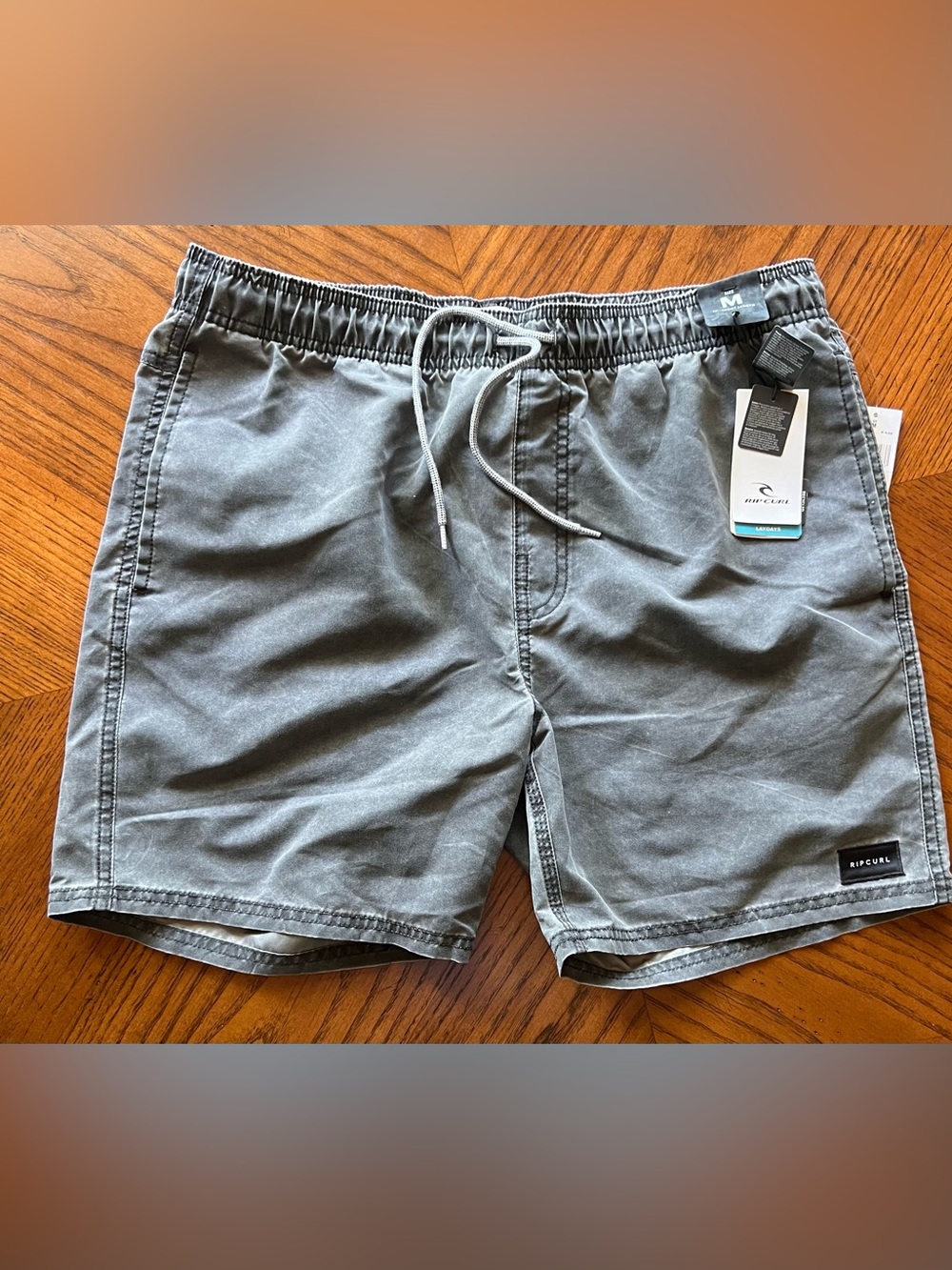 Rip Curl Men's Medium Gray Sunwashed Drawstring Lifestyle Boardshorts